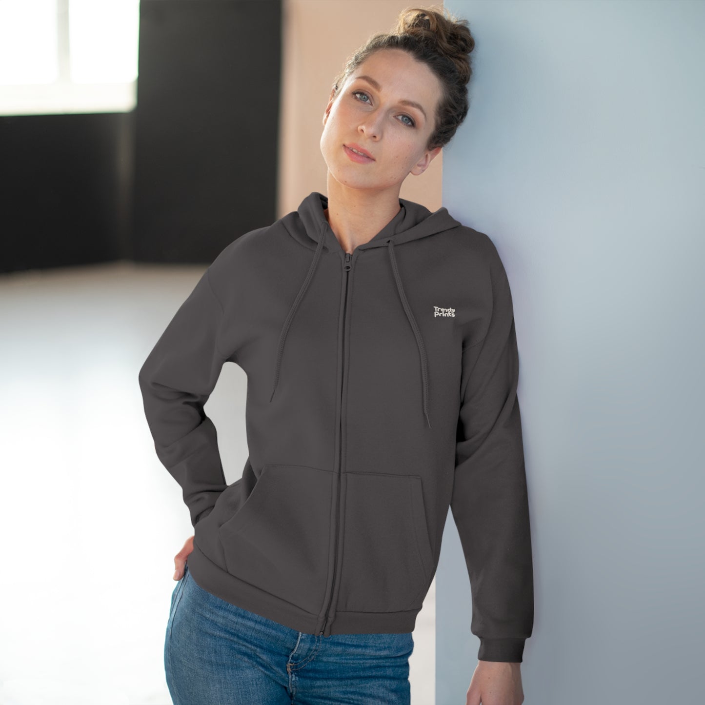 Unisex Sweatshirt mit Kapuze und Reißverschluss (Anthracite)