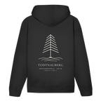 Hoodie Höhenlage in Black – Rückseite mit Tannen-Motiv