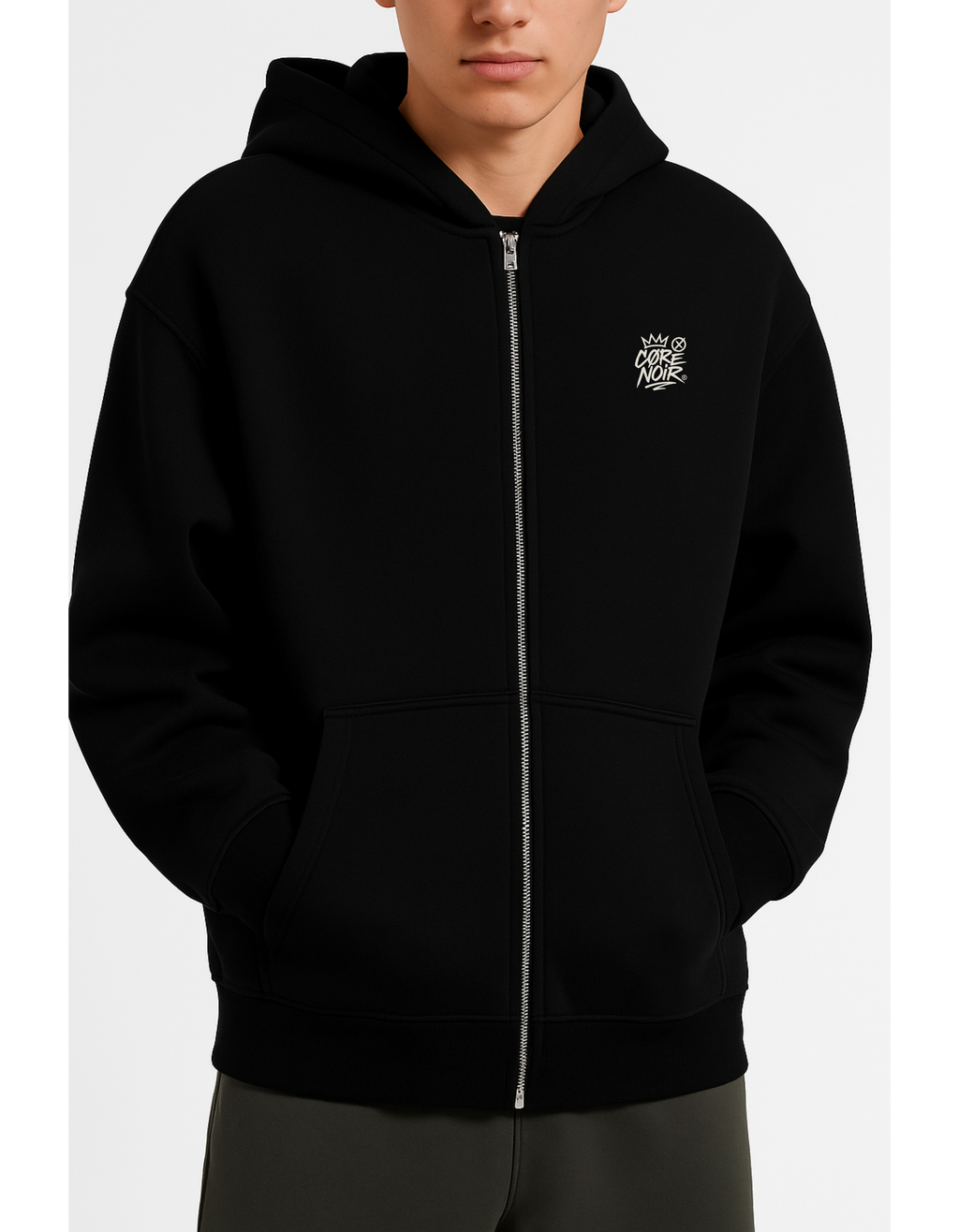 Herren Oversize Zipper Hoodi