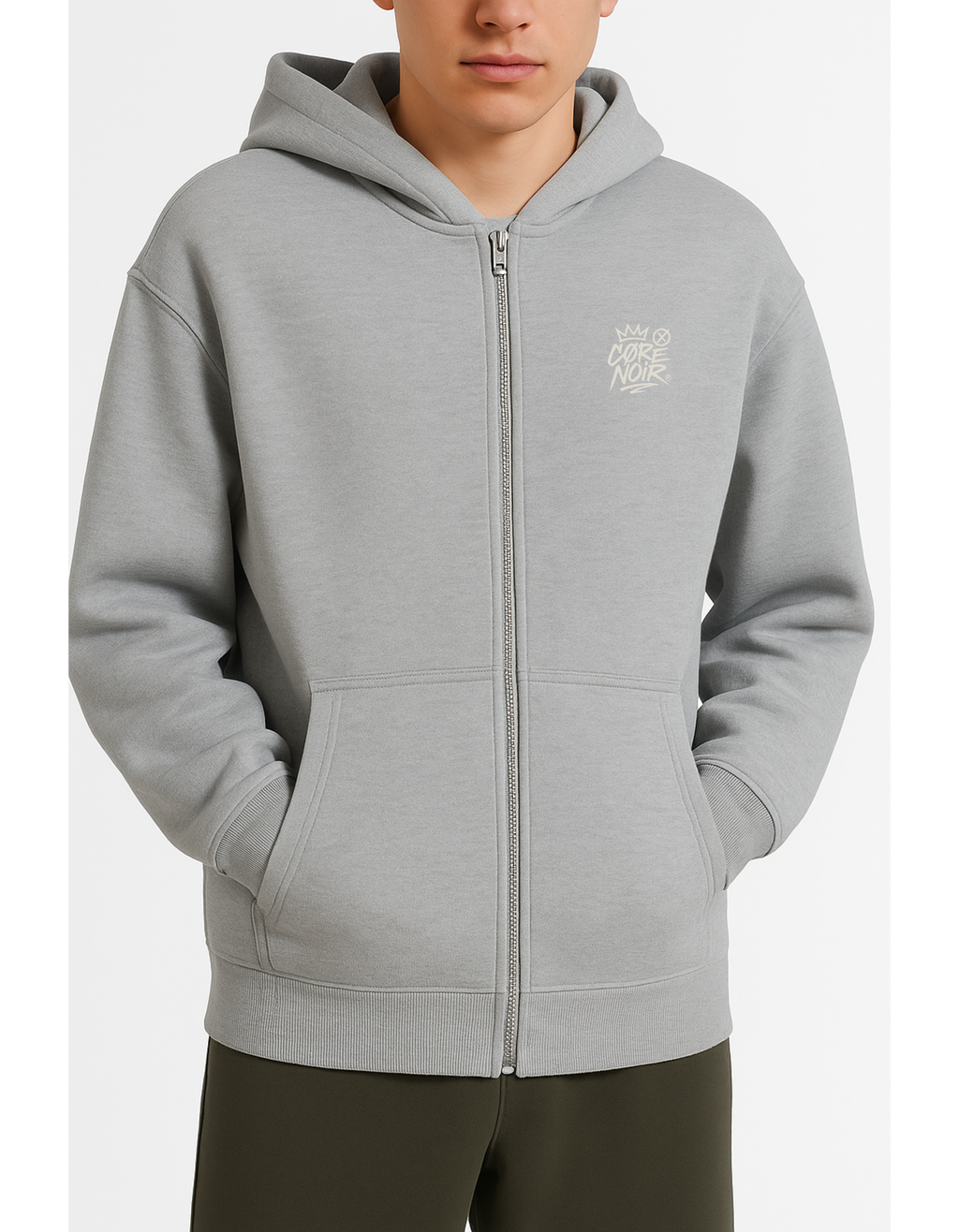 Herren Oversize Zipper Hoodi